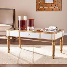 $40 off your qualifying first order of $250+1 with a wayfair credit card. Upton Home Champagne Gold Fontaine Mirrored Cocktail Coffee Table