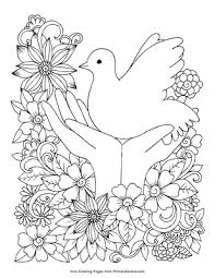 Get crafts, coloring pages, lessons, and more! Hands Holding A Dove Coloring Page Free Printable Pdf From Primarygames