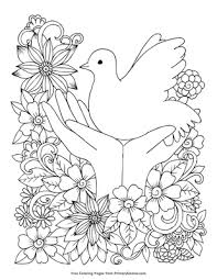 Dove coloring pages is a collection of images of one of the most common birds in the world. Hands Holding A Dove Coloring Page Free Printable Pdf From Primarygames