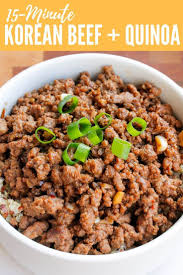 This 15 Minute Quinoa And Korean Beef Bowl Is The Perfect Quick Easy And Healthy Dinner Rec Healthy Beef Recipes Healthy Bowls Recipes Beef Recipes For Dinner