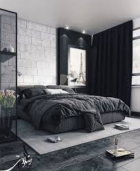 This set comes with a beautiful spacious dresser along with 2 single drawer nightstands that allow convenience and storage on either side of the wood and upholstered platform bed. Dark Masculine Bedroom Design Ideas Homemydesign
