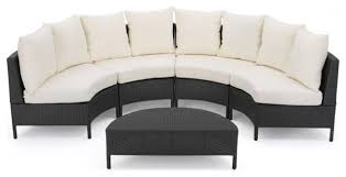 5% rewards with club o · easy returns · everyday free shipping* Gdf Studio 5 Piece Hatteras Outdoor 4 Seater Curved Wicker Sectional Sofa Set Tropical Outdoor Lounge Sets By Gdfstudio Houzz