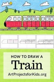 How To Draw A Train Art Projects For Kids Drawing Lessons For Kids Op Art Lessons Kids Art Projects