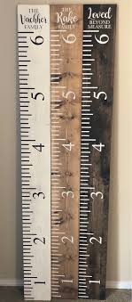 family growth chart ruler rustic personalized kids growth