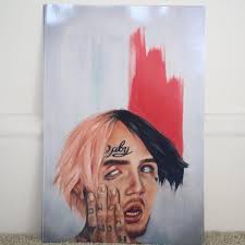 Rapper Lil Peep A4 30cmx20cm Print Hand Painted With Oils Original Concept Copied From A Real Photo Of Peep M Painting Templates Poster Prints Art Painting
