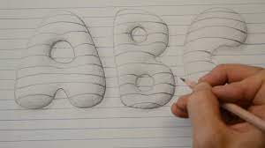 Check spelling or type a new query. Draw 3d Style Bubble Letters Notepad Art Youtube