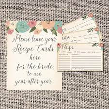 Recipe Card Bridal Shower Recipe Card Flowers Recipe Card Etsy In 2021 Bridal Shower Recipes Cards Bridal Shower Cards Bridal Shower Menu