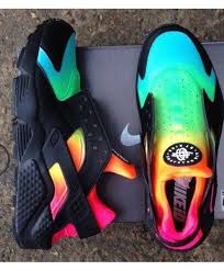 Black And Yellow Nike Huaraches Nike Air Huarache Run Rainbow Black Green Yellow Pink Trainer Nike Shoes Cheap Nike Shoes Outlet Nike Shoes Women
