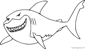 Great white shark coloring pages. Bruce The Great White Shark Coloring Page Coloringall