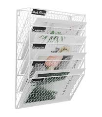 Decblue entryway mail holder with 6 key hooks black metal wire mesh storage basket hanging mail sorter key holder for wall decorative for entryroom office kitchen bathroom(14.2l×4.7w×6.5h) 4.6 out of 5 stars 50. Easypag 5 Tier A4 Chicken Wire Mesh In Tray Wall Pocket File Holder Mail Organiser Magazine Storage Rack White Buy Online In Antigua And Barbuda At Antigua Desertcart Com Productid 224026897