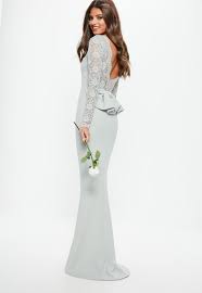 Missguided Bridesmaid Gray Backless Lace Bow Detail Maxi Dress Dresses Beautiful Bridesmaid Dresses Women Dress Online