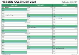 Kalender 2021 Hessen