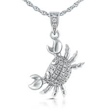 Cancer solitaire necklace gold plated silver $139. Cancer Zodiac Necklace Sterling Silver Cubic Zirconia