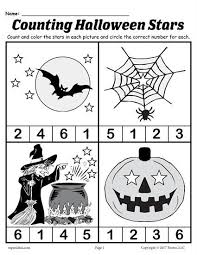 Printable Preschool Halloween Counting Worksheet Halloween Kindergarten Halloween Worksheets Halloween Preschool