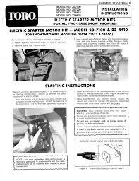 It is easy and free. Toro Starter Motor Kit 5 7 And 8 Hp Snowthrowers Starter Motor Kit 524 And 724 Snowthrowers Installation Guide Manualzz