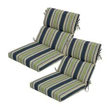 hampton bay burkester stripe high back outdoor chair cushion 2 pack 7718 02002100 the home depot outdoor chair cushions dining chair cushions cushions