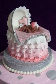 Baby Shower Cake With Bassinet Topper Baby Shower Baby Cake Baby Shower Cakes Cake