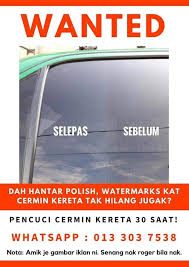 Berapa kos nak hilang watermark cermin kereta. Cecuci Water Marks Remover Posts Facebook