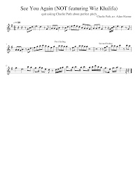 See You Again Melody For Alto Sax Sheet Music For Saxophone Alto Solo Musescore Com