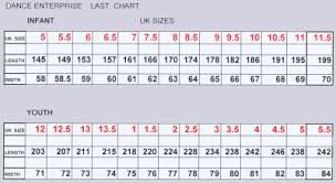 arun bowry shoe size chart infant to youth tap shoes