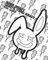 These alphabet coloring sheets will help little ones identify uppercase and lowercase versions of each letter. Superorange Coloring Page Drug Bunny By Superorangestudio On Deviantart
