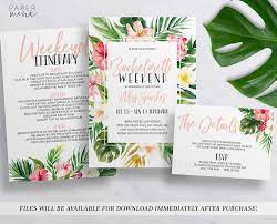 Printable Tropical Bachelorette Invitation Bachelorette Etsy Tropical Bachelorette Bachelorette Weekend Invitations Tropical Invitations