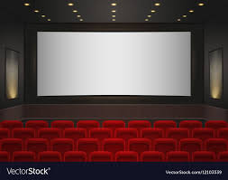 Interior Of A Cinema Movie Theatre Red Cinema Or Theater Seats In Front Of White Blank Screen Empty Cinema A Cinema Movie Theater Cinema Movies Movie Theater