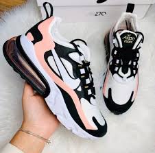 Nike Air Max 270 React Black Coral White In 2020 Nike Air Shoes Nike Shoes Air Max Nike Shoes Women Fashion