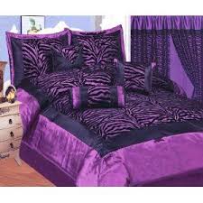 7pcs Purple Black Satin Zebra Flocking Comforter Set Twin Size With 4 Pillows Comforter Sets Zebra Bedroom Purple Bedding Boyd bedroom set brown and washed taupe.