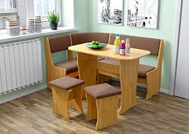 Expandable dining table bench with storage. Ace Decore 4 Piece Fiji Breakfast Nook Dining Table Set L Shaped Storage Bench Honey Oak Upholstery Fabric Light Brown Buy Online In El Salvador At Elsalvador Desertcart Com Productid 42777845