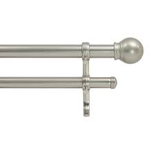Style Selections Allen Roth 48 In To 84 In Nickel Steel Double Curtain Rod Lowes Com In 2020 Double Rod Curtains Double Curtains Curtain Rods