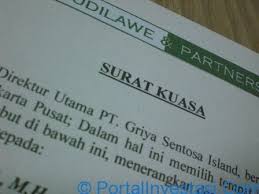 123, medan, atas nama anton syahputra, dengan nomor sertifikat hak milik tanah. Contoh Surat Kuasa Subtitusi Portalinvestasi Com