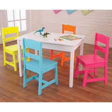 Kidkraft Kids Wooden Highlighter Table And Four Chair Set Kids Table And Chairs Table And Chair Sets Childrens Furniture