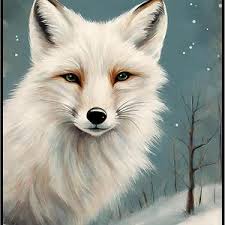 Fox Print White Fox Art Arctic Fox Animal Print White Animal Print Winter  Wall Art White Fox Printable Snow Animals Modern Wall Art Nursery