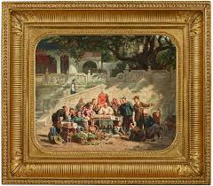 Public writer and merchants in front of the Macao temple - Galerie Ary Jan - Galerie d'art à Paris 8