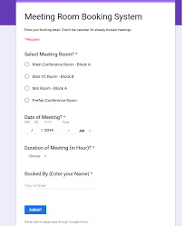 This survey type is similar to the previous one, but by checking the boxes, the respondent can select multiple answers in a row. Create Online Meeting Room Booking System Using Google Forms Google Calendar