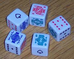 Poker dice are dice which, instead of having number pips, have representations of playing cards upon them. Poker Dice Dice Game Britannica