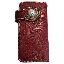 Indian Tattoo Genuine Leather Wallet By Bikerringshop Brand New In Red Tribal Style Indian Tattoo On The Wallet By Hand Biker Wallet Red Indian Tattoo Wallet