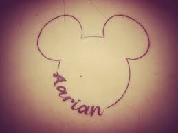 Sometimes the outline of mickey's head is enough to express the whole world in which he lived in. Mickey Mouse Tattoo Customized With Son S Name Mickey Tattoo Mickey Mouse Tattoos Mouse Tattoos