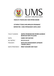 .diploma pendidikan lepasan ijazah universiti malaysia sabah (fakulti psikologi dan pendidikan) bagi sesi akademik 2021/2022 dalam pelbagai pengkhususan. Keputusan Dpli Ums 2019