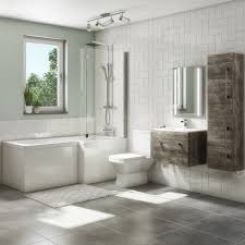 Some of the more common options you will find include the following: 1700mm L Shaped Bath Suite With 600mm Wall Hung Vanity Unit And Basin Toilet Right Hand Ashford Better Bathrooms