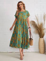 Emery Rose Floral Print Smock Dress Cb Shop Usa