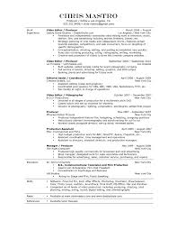 resume examples video production