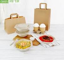 CBH750/CBH1000 Bagasse Hexagonal Disposable Take Out Food Containers with  Lid