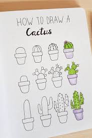2) from the middle of the rectangle, draw one vertical and one horizontal line equally dividing the shape. 25 Best Succulent Cactus Doodle Ideas For Bujo Addicts Crazy Laura