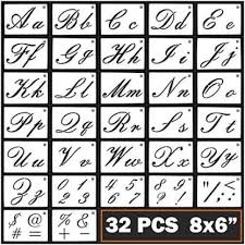 Label elements in a duplicate list. Guissi Caligraphy Stencil Letters Cursive Alphabet Letter Number Drawing Painting Stencils Scale Template Sets For Bullet Journ Caligraphy Stencil Letters Cursive Alphabet Letter Number Drawing Painting Stencils Scale Template Sets For