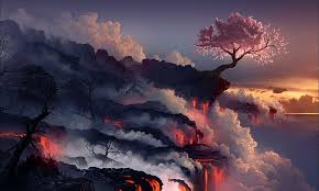 Steam rises from the white island volcano following the december 9 volcanic eruption, in whakatane on december 11, 2019. Hd Wallpaper Eruption Lava Volcano Oriental Cherry Tree Pink Leaf Tree Wallpaper Flare