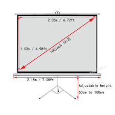 48 36 52 29 55 23 70 178cm: High Definition 100 Inch 4 3 Tripod Projector Screen Portable Floor Stand Bracket Hd Projection Screens For Cinema Office Ppt Projection Screen Projector Screenprojector Screen Portable Aliexpress