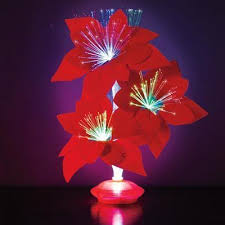 Vintage 1980s fiber optic rotating flower motion lamp waterfall lights worksfrom $17.99. Poinsettia Fiber Optic Flower The Paragon Catalog