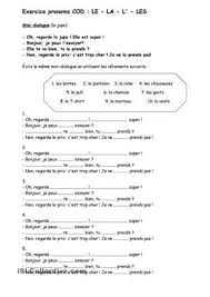 Exercice Pour Mettre En Pratique Les Pronoms De Complement D Objet Direct Cod Et Pour Reviser Le Voc Fiches Pedagogiques Complement D Objet Exercice Math Cm2
